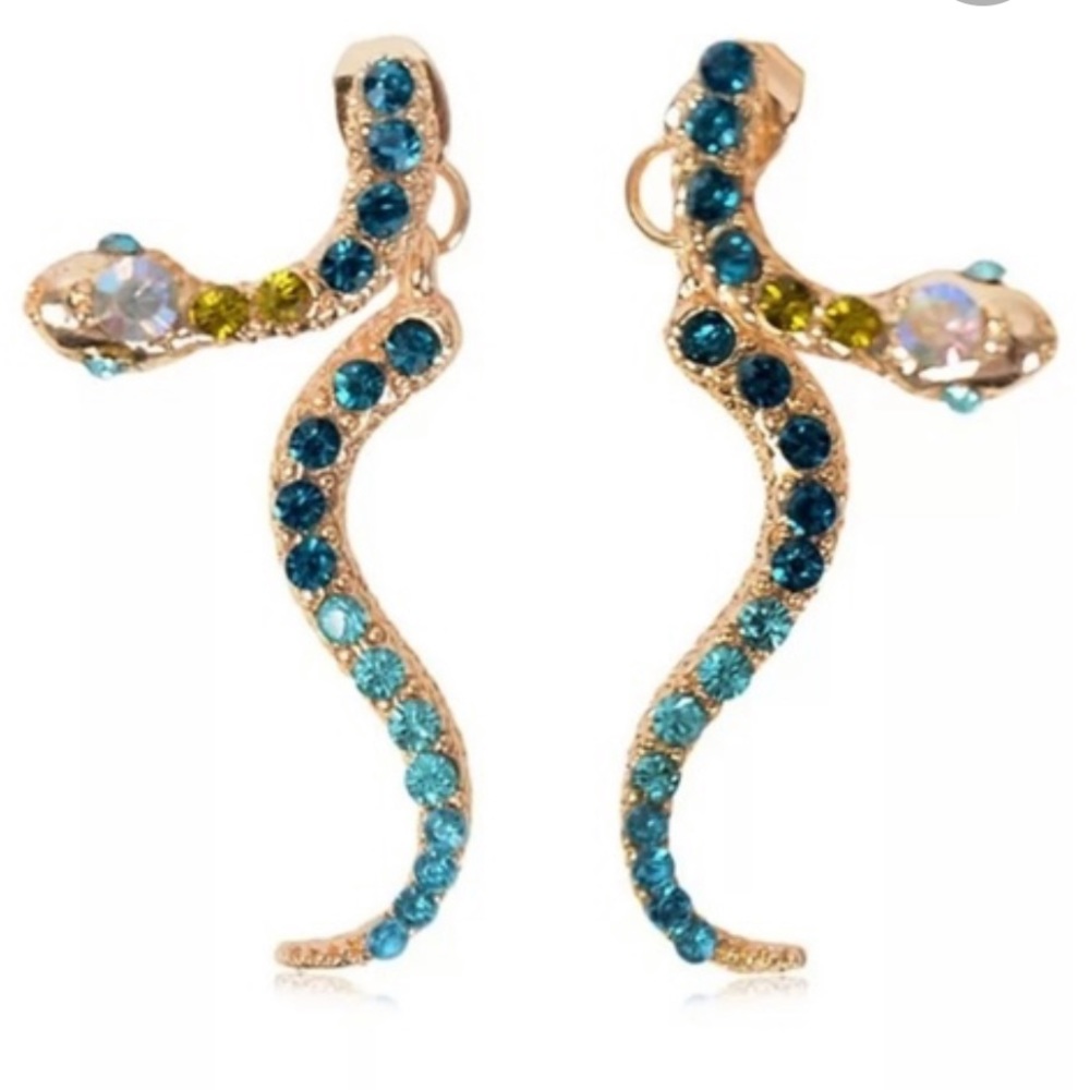 Betsey Johnson Pavé Crystal Snake Front/Back